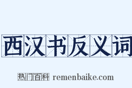 西汉书反义词是什么意思的图片